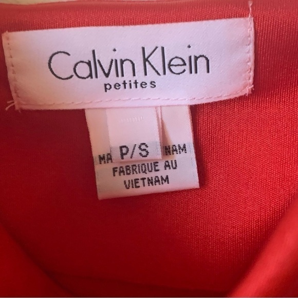 CALVIN KLEIN Petites Ruby Red Knit Satin Tank Size Small Petite - Picture 4 of 6